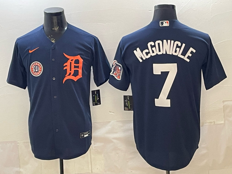 Men Detroit Tigers #7 McGonigle blue Game Nike MLB Jersey 04020011
